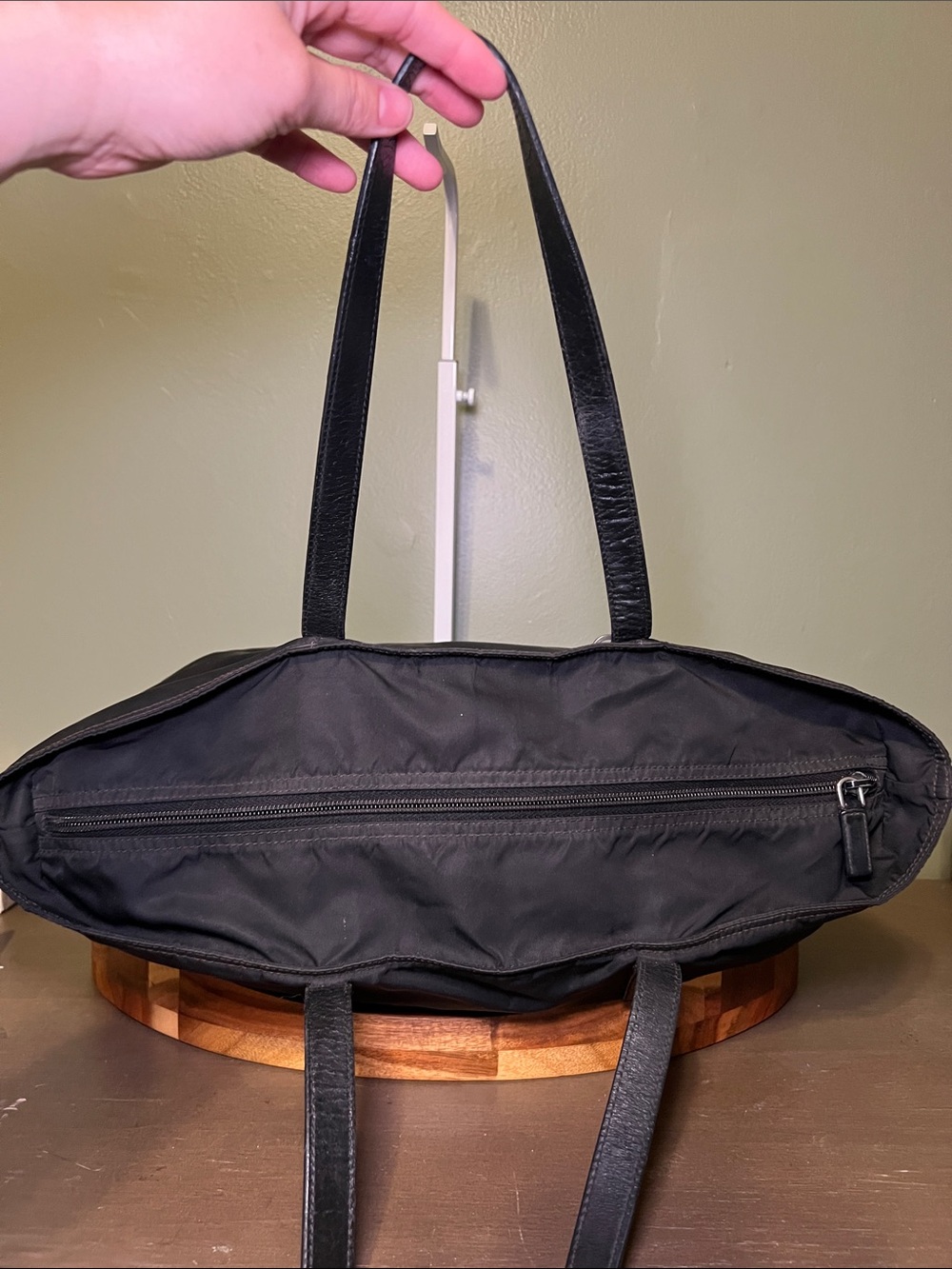 Prada Black Nylon Tote with Leather Handles - Picture 8 of 10
